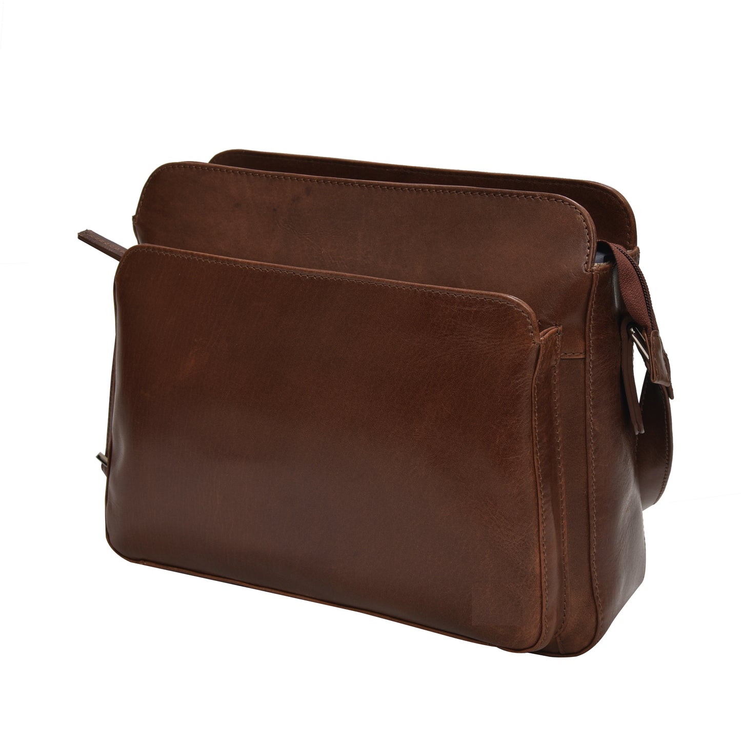 GT-H84: G&T Full-grain Leather Large Multi-Compartment Handbag with Long Adjustable Shoulder Strap