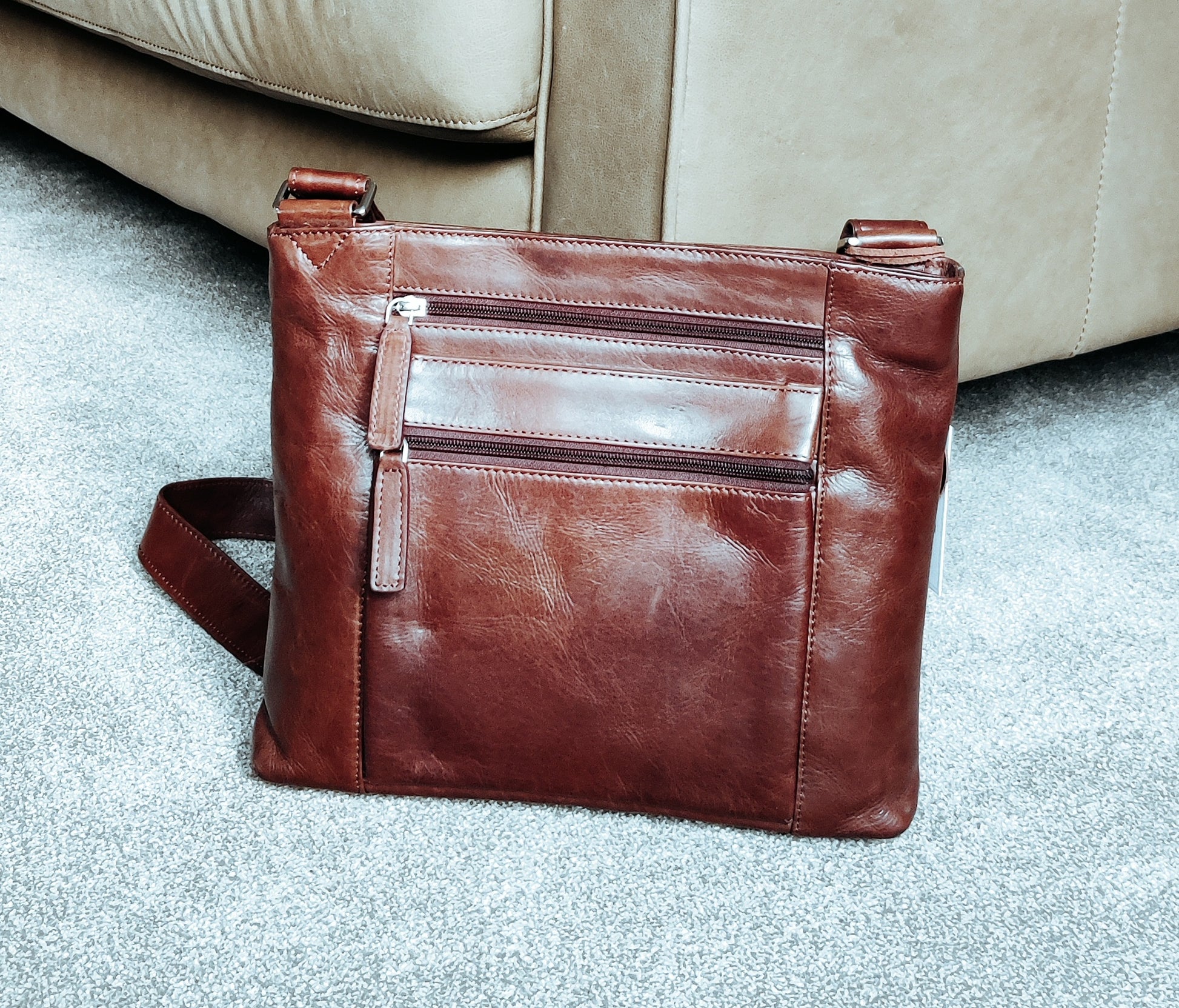 FashionPuzzle Triple Zipper Pocket Medium Crossbody Bag (Black): Handbags:  Amazon.com