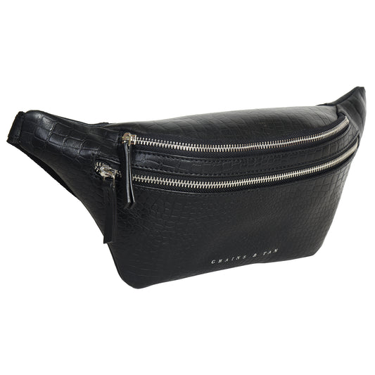 GT-019: G&T Full-grain Leather Large Unisex Bum Bag, Fanny Pack, Belt Pouch, Waist Bag, Hip Bag (RFID Protected)