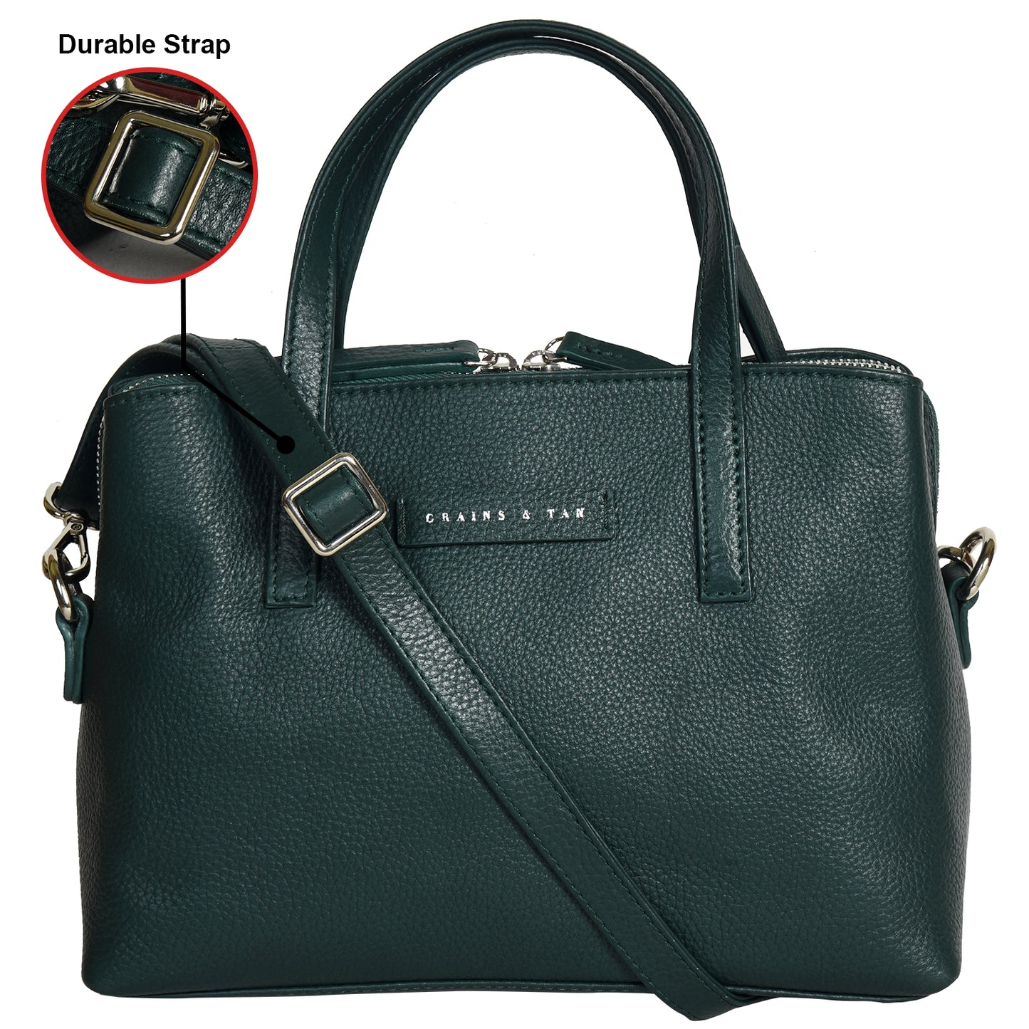 GT-013: G&T Full-grain Leather Top Handle Multi-Compartment Ladies Grab Bag