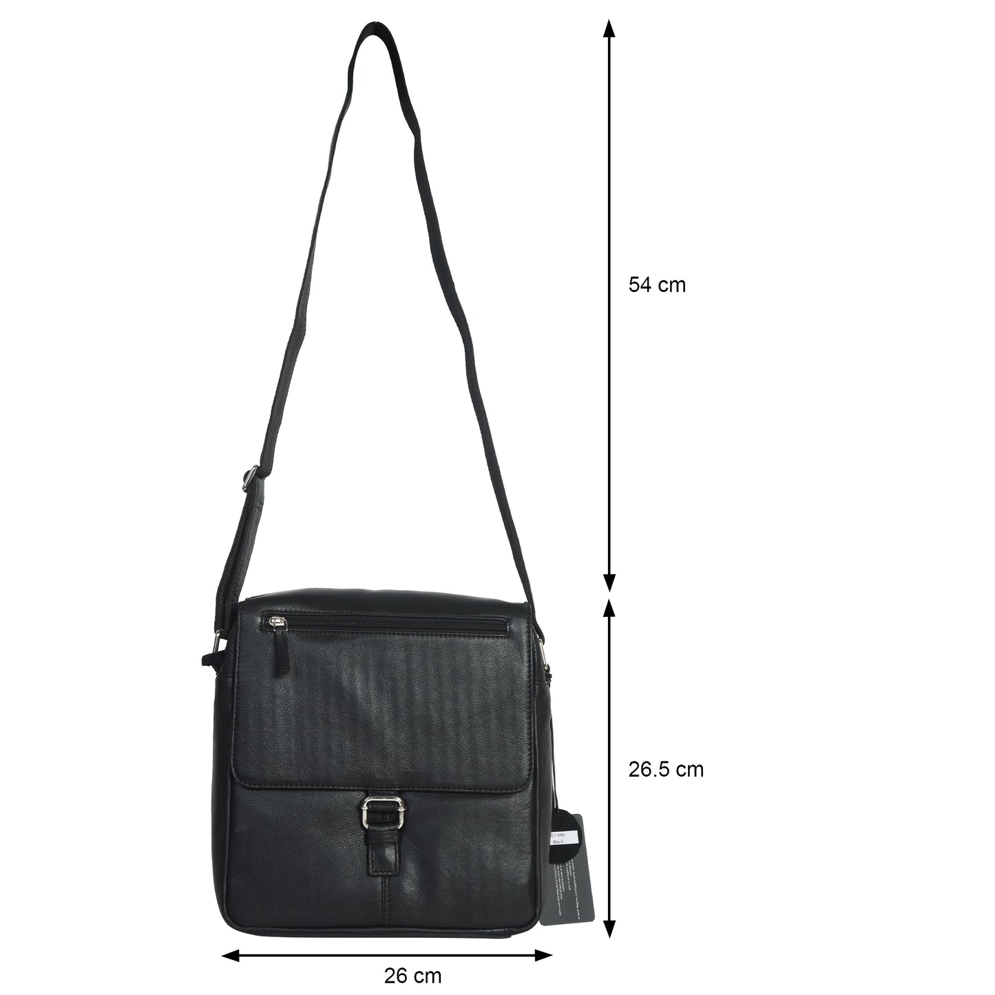 GT-040: G&T Full-grain Leather Medium Flap-over Men's Messenger Bag, Crossbody Bag with iPad Compartment