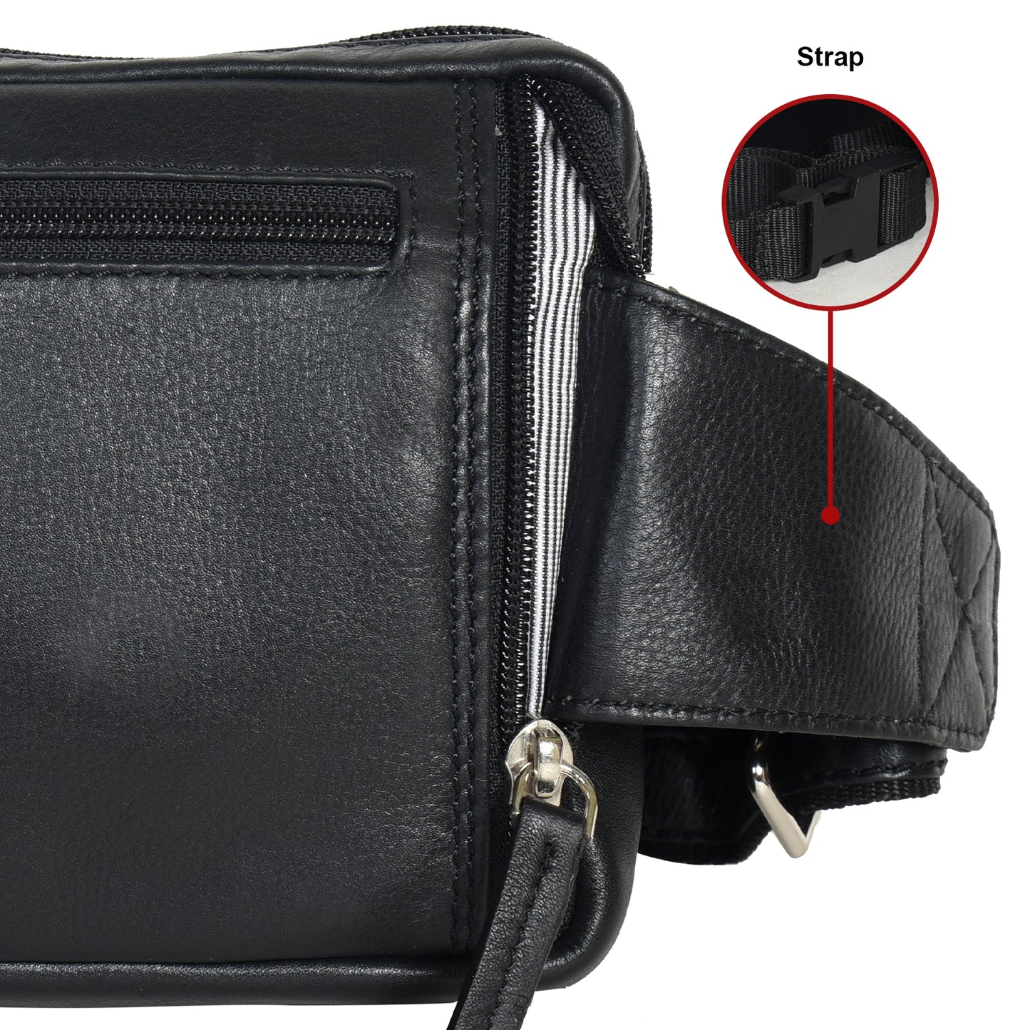GT-029: G&T Full-grain Leather Convertible Unisex Crossbody Bag / Bum Bag with Adjustable Handle / Belt Strap
