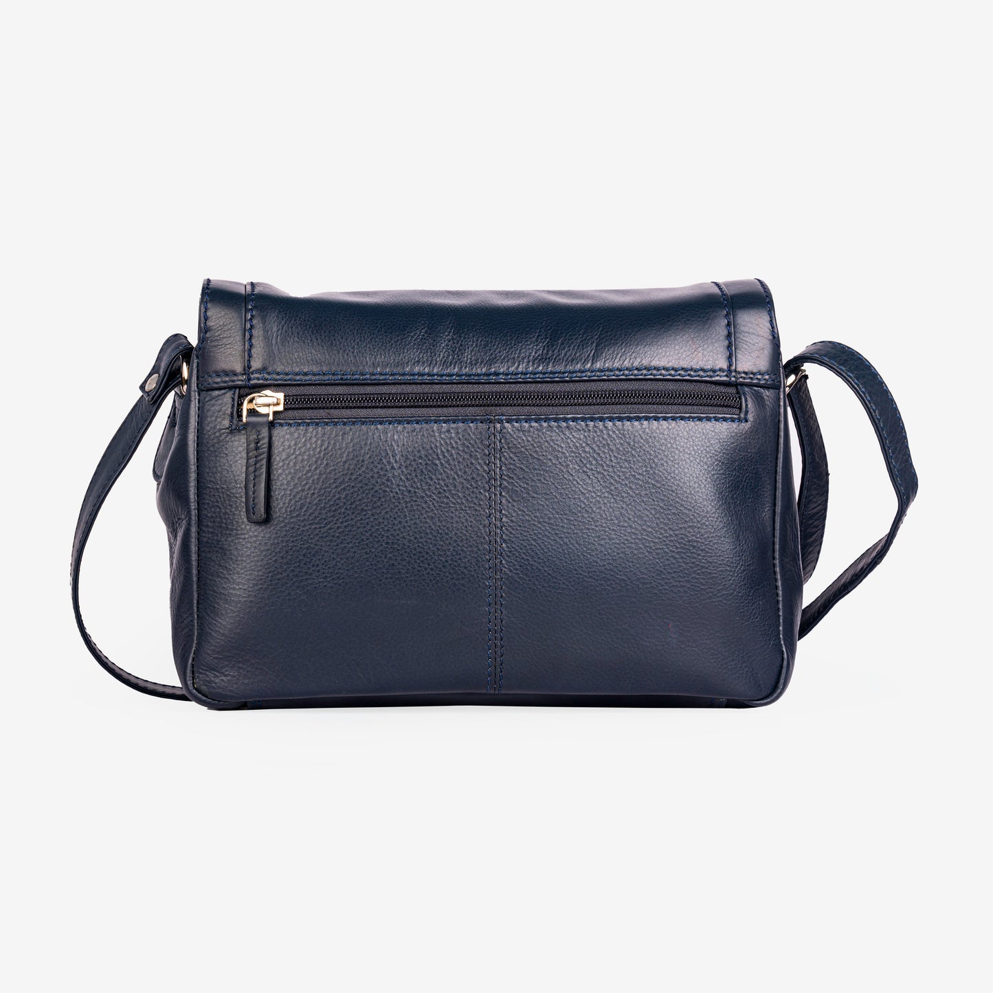 GT-KH2: Classic Leather Flapover Handbag, Shoulder Bag with Long Adjustable Shoulder Strap by Grains & Tan