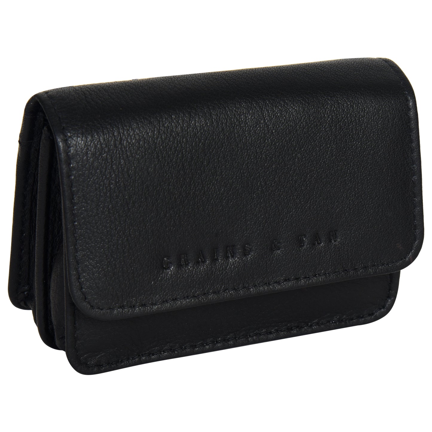 GT-TP8: G&T Full-grain Leather Small Flap-over Purse with Outside ID Window (RFID Protected)