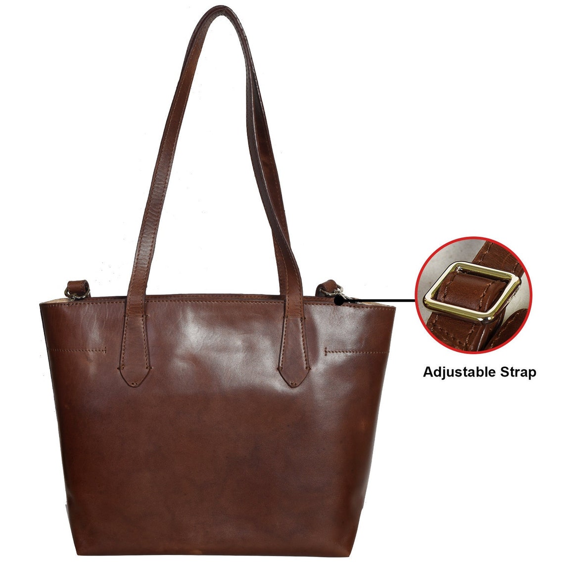 GT-H93: G&T Full-grain Leather Classic Shopper cum Crossbody Bag with Long Adjustable Strap